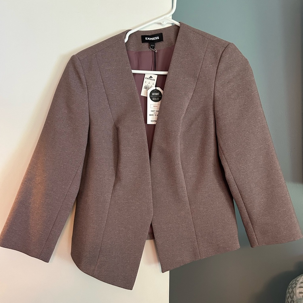 Express Purple Tailored Blazer Modern Suit Jacket
